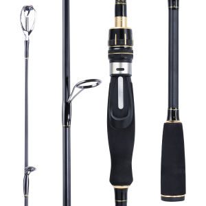 Sougayilang Spinning Casting Fishing Rod 2 Section 36 Ton Carbon Fiber Fishing Pole with 2 Tips M/ML M/MH Lightweight Graphite Spinning Lure Fishing Rods