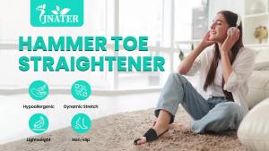 Hammer Toe Straightener Corrector for Women & Men Non-Slip Toe Splint with Aluminum Plate for Hammer Curled Crooked Toes Pain Relief Broken Support (1 Compression Foot Wrap & 1 Strap Beige)