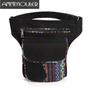 Annmouler Waist Bag for Women Bohemian Style Fanny Pack Ladies Hip Bag Patchwork Phone Pockets Bag Large Capacity Leg Bag Purse2026