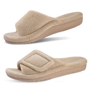 Litfun Womens Orthopedic House Slippers Soft Memory Foam Bedroom Slides Comfort Indoor Fluffy Lady Slippers With Arch Support2026