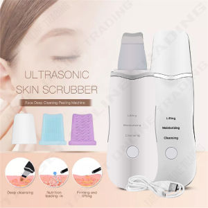 Rechargeable Ultrasonic Skin Scrubber Facial Cleaning Pore Deep Cleansing Face Lifting Tool / Pembersih Wajah Ultrasonik