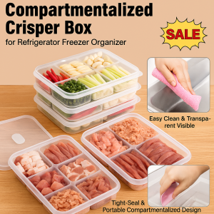 [Ready stock] Refrigerator-specific frozen meat compartments with stackable fresh-keeping boxes and safe frozen storage boxes