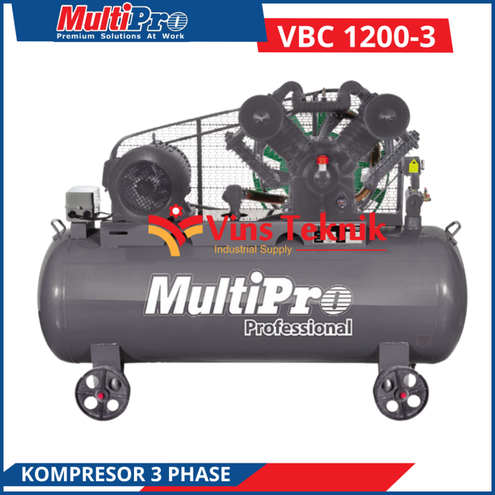 Multipro VBC 1200-3 10HP Kompresor 3Phase 300L Kompresor Udara 12 bar ...
