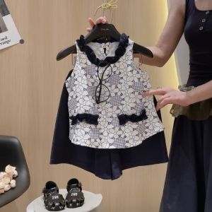 AILEBE Kids Sets Sleeveless Floral Top Skort Set Skort With Shorts Inside For Easy Movement Soft Breathable Quick Dry Polyester Summer Wear Cute Ruffled Two Tone Design OOTD Pambahay For Girls 1-14 Years
