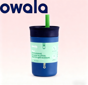 Owala 12oz Matte Solid Mini Kids Tumbler Vacuum Insulated Spill Resistant Small Water Bottle With Removable Silicone Straw