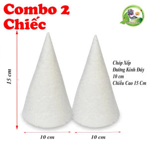 Phôi Xốp Hình Chóp Nón Cứng Mịn 6 Size Làm Tháp Bánh Donut Macaron Cây Thông Noel Trang Trí Sự Kiện Handmade Chất Lượng Cao Họa Phẩm TNPH