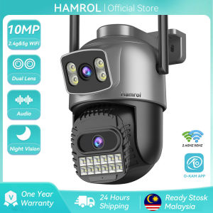 Hamrol 10MP 5G&2.4GHZ Dual Lens PTZ WiFi Camera Human Tracking Smart Night Vision Wireless CCTV O-KAM App