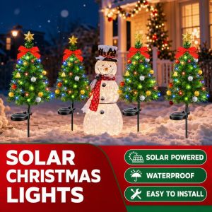 Solar Led String Lights Waterproof Outdoor Garden Yard Warm White Auto On Off Christmas Decor