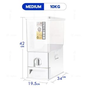 Japanese Automatic Kitchen Rice Storage Bucket Moisture-proof Insect-proof Sealed Cereal Dry Food Grain Storage Bin