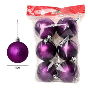 YESPERY 6Pcs Snowflake Relief Christmas Balls Electroplated Matte Mirror Balls Christmas Tree Hanging Ornaments Party Christmas Decoration
