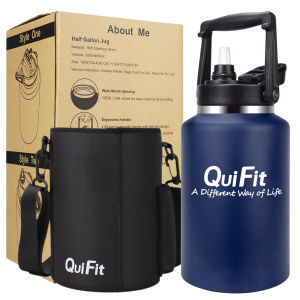 QuiFit Stainless Steel Water Bottle 2000ml/3800ml 304 Vacuum Cup Double Wall Insulation Hot and Cold Thermos Flasks Coffee Drinking Portable Bottle Thermal Cup Mug Water Container Tumbler