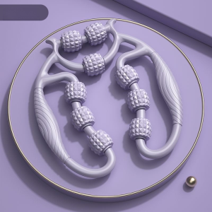 Womens Nine Wheel Ring Yoga Roller Leg Stretching Massager