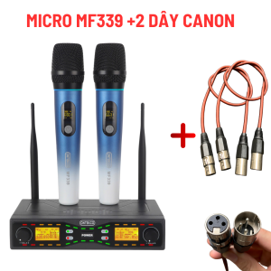 Micro không dây đầu thu Karaoke MF339 tần số UHF có chế độ chỉnh tần số mic pin sạc bảo hành 12 tháng đầy đủ phụ kiện đi kèm tương thích với âm ly loa kéo vang