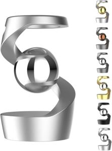 Gravity Defying Kinetic Desk Toy Levitating Desk Toy Desktop Suspended Gyroscope Kinetic Spinning Desk Toys Stress Relief Toys Adults for Desk Décor (Gold+Silver Ball)