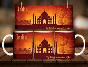 * 1 PC MUG WITH BOX * INDIA VINTAGE MUG DESIGN 11oz with BOX SOUVINER MUG