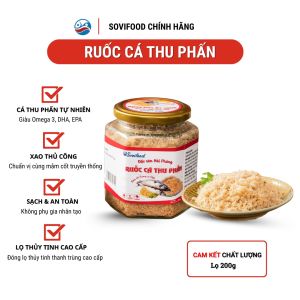 Ruốc cá thu phấn Sovifood 200g chà bông cá thu phấn nguyên chất không phụ gia nhân tạo giàu Omega