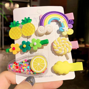 14pcs Baby Kids Hair Clip Childrens korean Hairpin Girls Fashion cute Ice Cream Clip Super Cute Cream