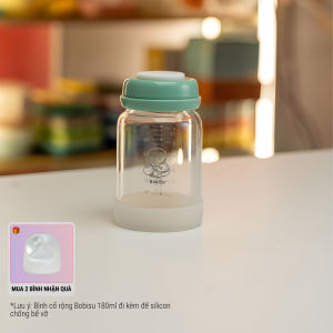 BOBISU | Bình Thủy Tinh Trữ Sữa Cho Bé Dung Tích 150ml-180ml [Mua 2 Bình Tặng Cổ Trắng Ty Nắp Đậy Ty]