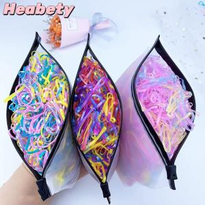 Heabety 1000pcs Girls Colourful Disposable Rubber Band Elastic Hair Bands Headband Children Ponytail Holder Bands For Kids Accessories