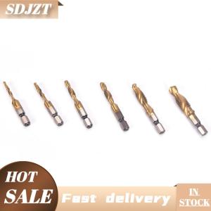 SDJZT M3-M10 Hex Shank Titan mạ HSS tay vít Chủ Đề Số liệu tap khoan bit