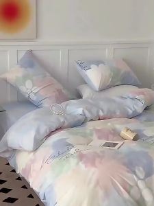 Single Piece Brushed Cotton Duvet Cover Four-Piece Set 150x200x230 Student dormitory single bed sheet three-piece set LZD