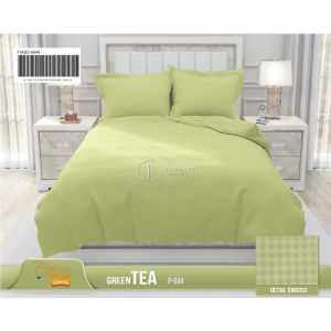Sprei California Polos Emboss Green Tea Ukuran 180x200 King Size