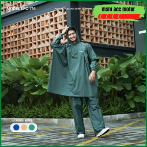 Jas Hujan Ponco Celana Elmondo Prima 716 Premium Mantel Stelan Poncho Lengan Dewasa Pria dan Wanita