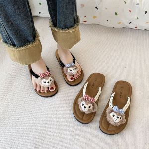 JOYPICKS แมวคิตตี้แมว รองเท้าแตะใส่เดินชายหาด ตุ๊กตาแบบกด การ์ตูนลายการ์ตูน รองเท้าแตะสวมใส่ด้านนอก จุดจุดเล็กๆ Homewaer รองเท้าแตะผู้หญิงรองเท้าแตะ ฤดูร้อนฤดูร้อนฤดูร้อน