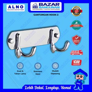 Alno - Gantungan Cantolan Kait Dinding Wall Hanger Pakaian Baju Hook 2 Stainless