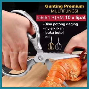 Gunting Dapur JAPAN SK5 Tajam Kuat Tebal Stainless Potong Daging Kitchen Shear Serbaguna