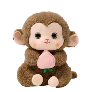 YOUSHI TOP Gối nhồi bông Đồ chơi khỉ nhồi bông Siêu mềm Hoạt hình Khỉ Thú nhồi bông Búp bê đi kèm cho trẻ em Dễ thương Búp bê khỉ mô phỏng Bạn gái