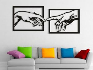 Dekorasi Hiasan Dinding Timbul Laser Cutting Motif Sepasang Tangan 1 Pasang