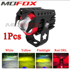 MOFOX K2 Laser Gun 40W Mini Driving Light MDL 3Color Hi/Lo Red Flash Angel Eyes Motorcycle Auxiliary Light LED Spotlight
