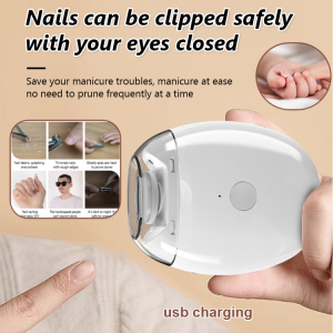 Electric nail grinder for the whole family Baby nail grinder with low pitch for preventing nail pinching Rechargeable manicure assistant Three-level adjustable night light Light-hearted and quiet