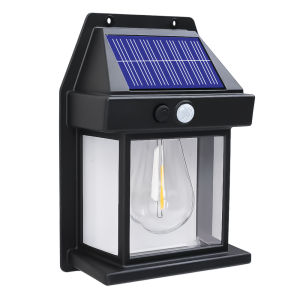 Solar Wall Lamp Outdoor Waterproof Intelligent Induction Tungsten Filament Lamp 3 Modes Courtyard Garden Villa Lighting Night Light