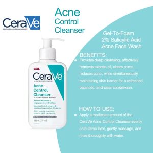 Cerave Foaming Cleanser l Hydrating/Renewing SA /Moisturizing Lotion /Gel Facial Acne Control /Itch Relief Lotion /Psoriasis Cleanse/Gel Facial Acne Control 236ml(Skincare series)
