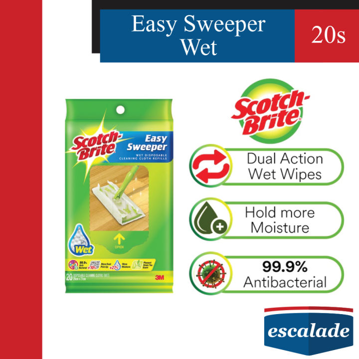 3M Scotch Brite Easy Sweeper Wet Disposable Wipes Refill (20 Sheets