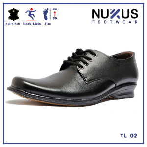 Footwear Pantofel Tali Pria Oxford Nukus Kulit Hitam - TL 02