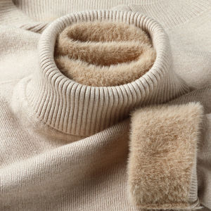 COD [กำมะหยี่หนึ่งชิ้น] ผู้ชายบวกกำมะหยี่หนาเสื้อกันหนาวด้านในกับฤดูใบไม้ร่วงและฤดูหนาวคอเต่า bottoming เสื้อถักผู้ชายDSGFADFG