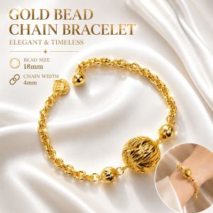 Gelang Tangan Gold Bead Emas Bangkok Gold Plated Bracelet Elegant Sesuai Majlis Wedding