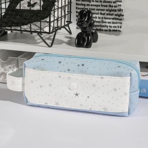 HENRYQ Multi-layer Star Dots Pencil Case Handheld Pencil Pouch Korean Style Pen Bag Y2K Fashion Storage Cloth Stationery Bag Stationery Holder