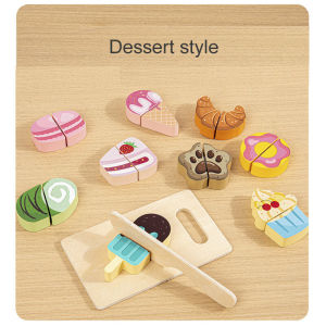 FCSimulation Kitchen Pretend Toy Wooden Classic Game Educational Toy For Children Kids Gift Cutting Fruit Vegetable Food Set