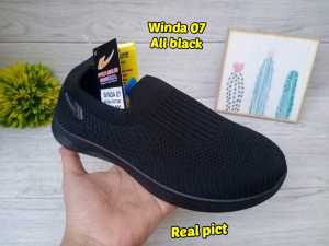 SEPATU SLIP ON RAJUT HITAM SEKOLAH NEW ERA SIZE 29-41 - SEPATU SLIP ON WANITA SIMPEL MURAH - SEPATU SELOP SEKOLAH