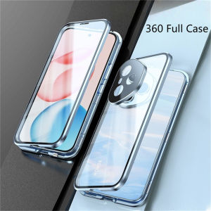 360 Full Case For Honor 400 Pro Case Honor400 400Pro 5G Double Sided Adsorption Metal Tempering Glass Protection Cover