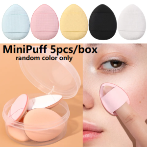5pcs Mini Finger Powder Puff Small Air Cushion Concealer Triangle Water Drop Marshmallow Makeup Sponge Mini Thumb Powder Puff Span solek jari mini puff bedak / titisan air butiran muka pori hidung asas