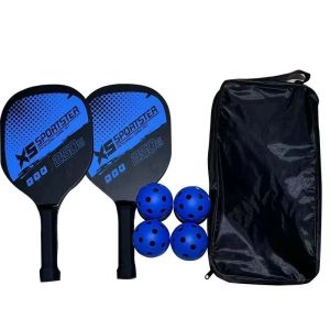 [Pickleball Paddles][Local Seller][SG STCOK ] Pickleball Paddle Set of 2 and Ball Set Carbon Fiber Surface Pickle Ball Racket 2 Paddles with 4 Balls GHUK