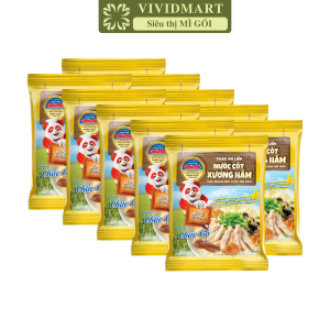 [SET 10 GÓI] - ASIAFOODS - Cháo dinh dưỡng nước cốt xương hầm Gấu đỏ 2 vị: Thịt bằm Thịt gà Cháo Gấu đỏ ăn liền (57g/gói)