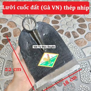(Gà VN) Lưỡi quốc đất cuốc làm vườn làm ruộng thép rèn sắt bén và bền 18x22 cm