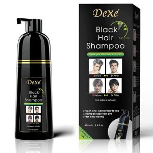 Vedora Instant Black Hair Shampoo 400ml - Semi-Permanent DeXe black Hair Dye shampoo for Natural Hair Lasts 30 Days Fast Acting Formula for Men & Women