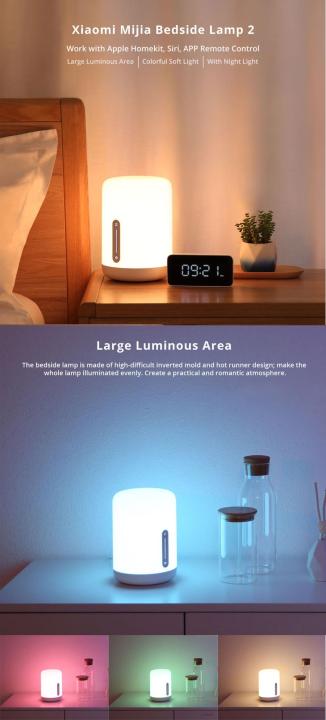 Light Switch Mi Home Light Xiaomi Mijia Bedside Lamp Smart Light Voice  Control Touch